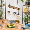 Ripoll Hanglamp, Kogellampje, Hanglamp Natuurlijke kleuren, Zwart, 3-lichts