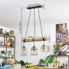 Ripoll Hanglamp, Kogellampje, Hanglamp Natuurlijke kleuren, Zwart, 3-lichts