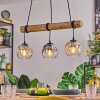 Ripoll Hanglamp, Kogellampje, Hanglamp Natuurlijke kleuren, Zwart, 3-lichts