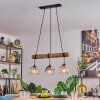 Ripoll Hanglamp, Kogellampje, Hanglamp Natuurlijke kleuren, Zwart, 3-lichts