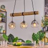 Ripoll Hanglamp, Kogellampje, Hanglamp Natuurlijke kleuren, Zwart, 3-lichts