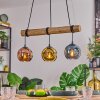 Ripoll Hanglamp, Kogellampje, Hanglamp Natuurlijke kleuren, Zwart, 3-lichts