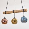 Ripoll Hanglamp, Kogellampje, Hanglamp Natuurlijke kleuren, Zwart, 3-lichts