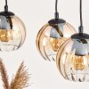 Koyoto Hanglamp, Kogellampje, Hanglamp Natuurlijke kleuren, Zwart, 3-lichts