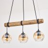 Koyoto Hanglamp, Kogellampje, Hanglamp Natuurlijke kleuren, Zwart, 3-lichts