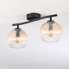 Koyoto Plafondlamp, Kogellampje Amber, Duidelijk, 2-lichts