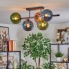 Gastor Plafondlamp, Kogellampje Blauw, Groen, Koperkleurig, 5-lichts
