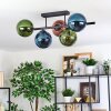 Gastor Plafondlamp, Kogellampje Blauw, Groen, Koperkleurig, 5-lichts
