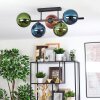 Gastor Plafondlamp, Kogellampje Blauw, Groen, Koperkleurig, 5-lichts