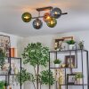 Gastor Plafondlamp, Kogellampje Blauw, Groen, Koperkleurig, 5-lichts