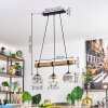 Koyoto Hanglamp, Kogellampje, Hanglamp Natuurlijke kleuren, Zwart, 3-lichts