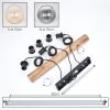 Koyoto Hanglamp, Kogellampje, Hanglamp Natuurlijke kleuren, Zwart, 3-lichts