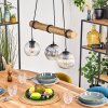 Koyoto Hanglamp, Kogellampje, Hanglamp Natuurlijke kleuren, Zwart, 3-lichts