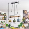 Koyoto Hanglamp, Kogellampje, Hanglamp Natuurlijke kleuren, Zwart, 3-lichts