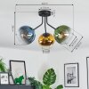 Koyoto Plafondlamp, Kogellampje Blauw, Goud, Groen, Duidelijk, 3-lichts