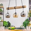 Koyoto Hanglamp, Kogellampje, Hanglamp Natuurlijke kleuren, Zwart, 3-lichts
