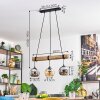 Koyoto Hanglamp, Kogellampje, Hanglamp Natuurlijke kleuren, Zwart, 3-lichts