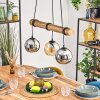Koyoto Hanglamp, Kogellampje, Hanglamp Natuurlijke kleuren, Zwart, 3-lichts