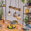 Koyoto Hanglamp, Kogellampje, Hanglamp Natuurlijke kleuren, Zwart, 3-lichts