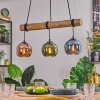 Koyoto Hanglamp, Kogellampje, Hanglamp Natuurlijke kleuren, Zwart, 3-lichts