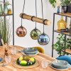 Koyoto Hanglamp, Kogellampje, Hanglamp Natuurlijke kleuren, Zwart, 3-lichts