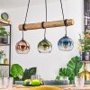 Koyoto Hanglamp, Kogellampje, Hanglamp Natuurlijke kleuren, Zwart, 3-lichts