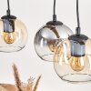 Koyoto Hanglamp, Kogellampje, Hanglamp Natuurlijke kleuren, Zwart, 3-lichts