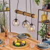 Koyoto Hanglamp, Kogellampje, Hanglamp Natuurlijke kleuren, Zwart, 3-lichts