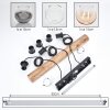 Koyoto Hanglamp, Kogellampje, Hanglamp Natuurlijke kleuren, Zwart, 3-lichts