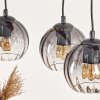Koyoto Hanglamp, Kogellampje, Hanglamp Natuurlijke kleuren, Zwart, 3-lichts