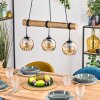 Koyoto Hanglamp, Kogellampje, Hanglamp Natuurlijke kleuren, Zwart, 3-lichts