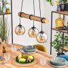 Koyoto Hanglamp, Kogellampje, Hanglamp Natuurlijke kleuren, Zwart, 3-lichts