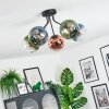 Koyoto Plafondlamp, Kogellampje 52 cm Blauw, Groen, Duidelijk, Koperkleurig, 5-lichts