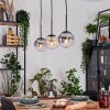 Gastor Hanglamp, Kogellampje, Hanglamp Amber, Duidelijk, Rookkleurig, 3-lichts