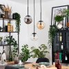 Gastor Hanglamp, Kogellampje, Hanglamp Amber, Duidelijk, Rookkleurig, 3-lichts