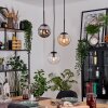 Gastor Hanglamp, Kogellampje, Hanglamp Amber, Duidelijk, Rookkleurig, 3-lichts
