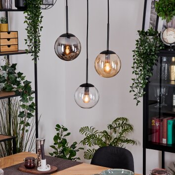 Gastor Hanglamp, Kogellampje, Hanglamp Amber, Duidelijk, Rookkleurig, 3-lichts Gastor Hanglamp, Kogellampje, Hanglamp Amber, Duidelijk, Rookkleurig, 3-lichts