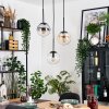 Gastor Hanglamp, Kogellampje, Hanglamp Amber, Duidelijk, Rookkleurig, 3-lichts