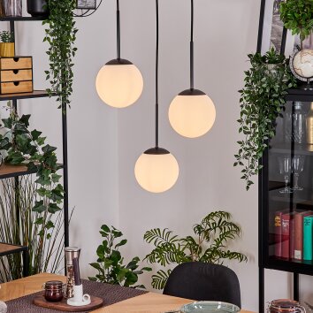 Gastor Hanglamp, Kogellampje, Hanglamp Wit, 3-lichts Gastor Hanglamp, Kogellampje, Hanglamp Wit, 3-lichts