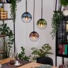 Gastor Hanglamp, Kogellampje, Hanglamp Blauw, Groen, Duidelijk, Koperkleurig, 3-lichts