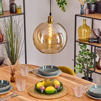 Koyoto Hanglamp, Kogellampje, Hanglamp Goud, 1-licht