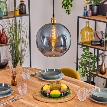 Koyoto Hanglamp, Kogellampje, Hanglamp Goud, 1-licht