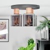 Mador Plafondlamp Natuurlijke kleuren, Zwart, 3-lichts