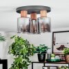 Mador Plafondlamp Natuurlijke kleuren, Zwart, 3-lichts