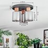Mador Plafondlamp Natuurlijke kleuren, Zwart, 3-lichts