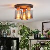 Mador Plafondlamp Natuurlijke kleuren, Zwart, 3-lichts