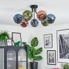 Koyoto Plafondlamp, Kogellampje 82 cm Blauw, Groen, Koperkleurig, 7-lichts
