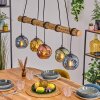 Ripoll Hanglamp, Kogellampje, Hanglamp Natuurlijke kleuren, Zwart, 5-lichts