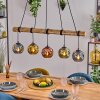 Ripoll Hanglamp, Kogellampje, Hanglamp Natuurlijke kleuren, Zwart, 5-lichts