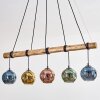 Ripoll Hanglamp, Kogellampje, Hanglamp Natuurlijke kleuren, Zwart, 5-lichts